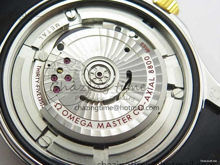 0502 Seasonal 2018 Seamaster Diver 300M SS YG VSF 1:1 Best Edition YG Bezel Black Dial on Black Rubber Strap A 7934